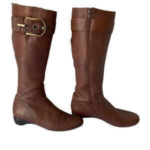 Vintage Stuart Weitzman Leather Riding Buckle Boots
